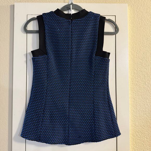 NWT Derek Lam New York Made in USA Sleeveless Crewneck Top Tweed Knit Sz 4 Blue - Picture 4 of 8